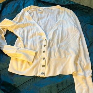 Women's Cream Button-Up Sweater